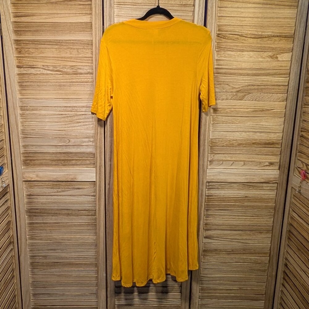 Vibrant Yellow (Mustard) Rayon/Spandex Maxi Dress Size Large NWT - Picture 5 of 8
